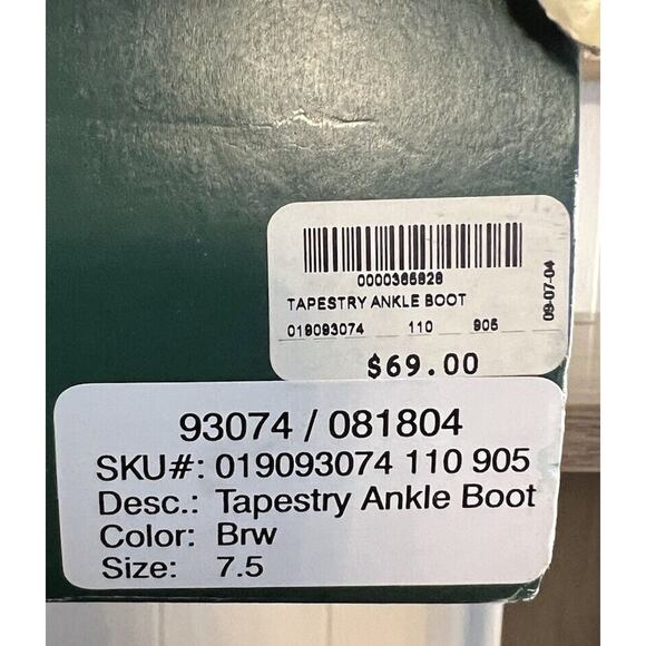 Coldwater Creek Tapestry Leather Ankle Boots Size 7.5 New - Picture 9 of 9